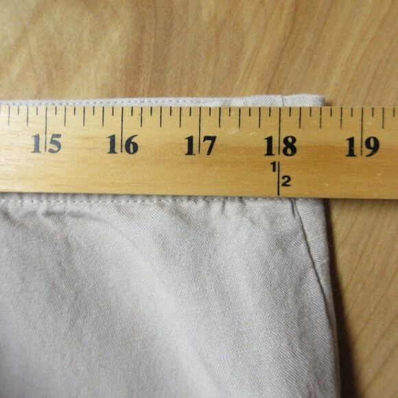J. JILL Linen Blend Wide Leg Flat Front Crop Ankle Pants Sz L Flax Beige Tan NWT - Picture 13 of 15